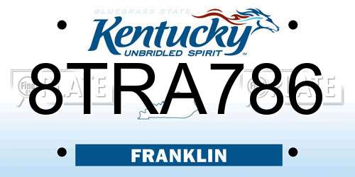 8TRA786 Kentucky License Plate