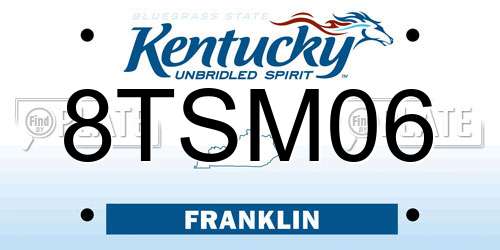 8TSM06 Kentucky License Plate