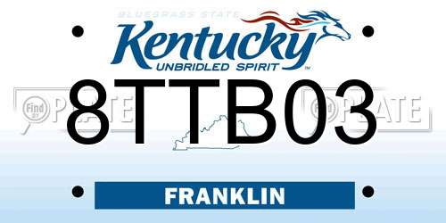 8TTB03 Kentucky License Plate