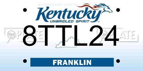 8TTL24 Kentucky License Plate