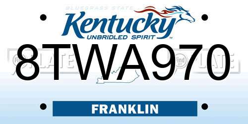 8TWA970 Kentucky License Plate
