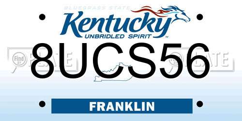 8UCS56 Kentucky License Plate