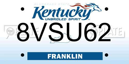 8VSU62 Kentucky License Plate