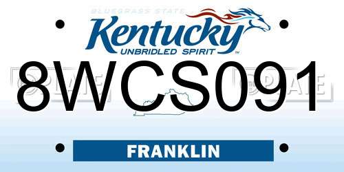 8WCS091 Kentucky License Plate