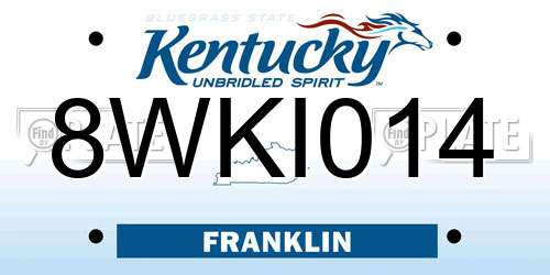 8WKI014 Kentucky License Plate