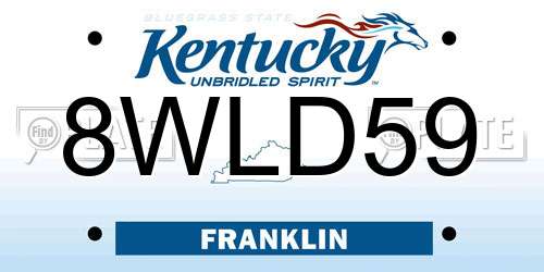 8WLD59 Kentucky License Plate