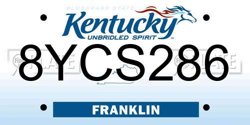 8YCS286 Kentucky License Plate