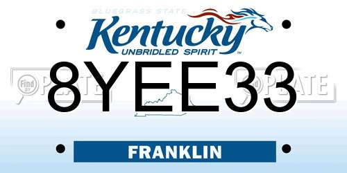 8YEE33 Kentucky License Plate