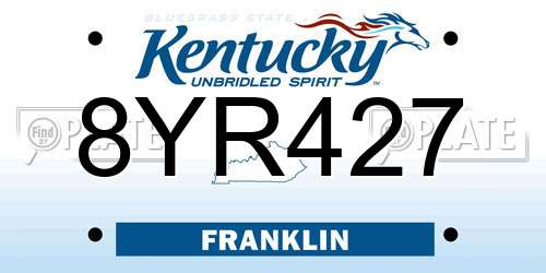 8YR427 Kentucky License Plate