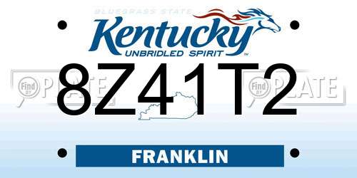 8Z41T2 Kentucky License Plate