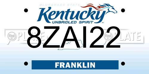 8ZAI22 Kentucky License Plate