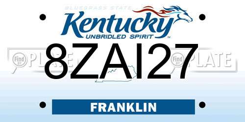 8ZAI27 Kentucky License Plate