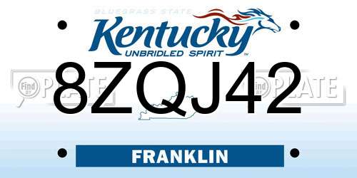 8ZQJ42 Kentucky License Plate