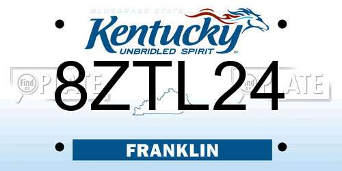 8ZTL24 Kentucky License Plate