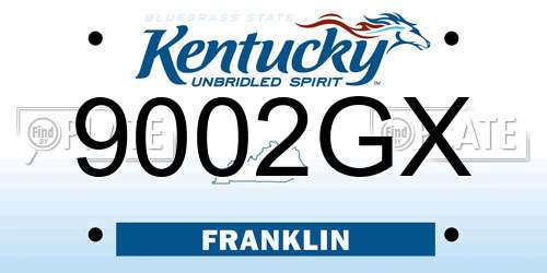 9002GX Kentucky License Plate