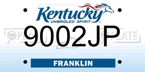 9002JP Kentucky License Plate