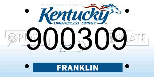 900309 Kentucky License Plate