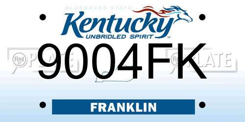 9004FK Kentucky License Plate