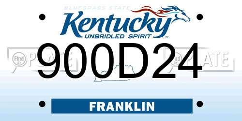 900D24 Kentucky License Plate