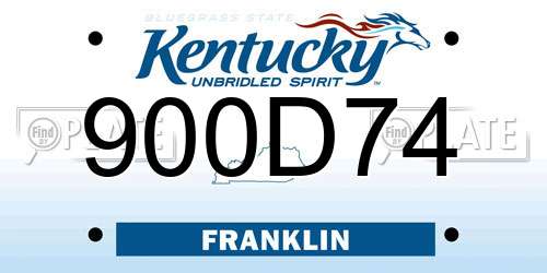 900D74 Kentucky License Plate