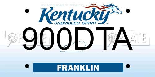 900DTA Kentucky License Plate