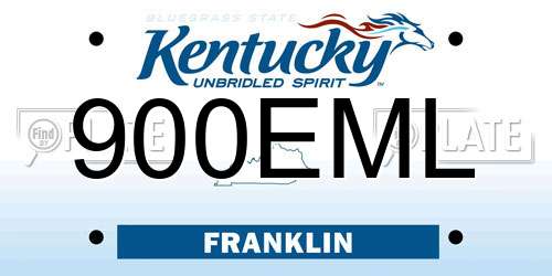 900EML Kentucky License Plate
