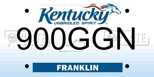 900GGN Kentucky License Plate