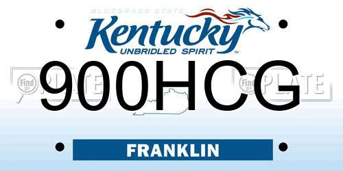 900HCG Kentucky License Plate