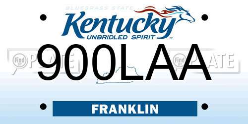 900LAA Kentucky License Plate