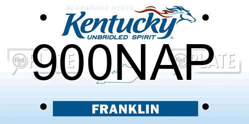 900NAP Kentucky License Plate