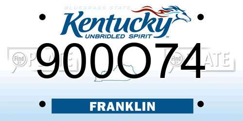 900O74 Kentucky License Plate