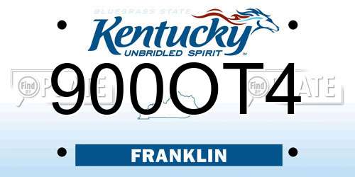 900OT4 Kentucky License Plate