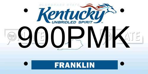 900PMK Kentucky License Plate