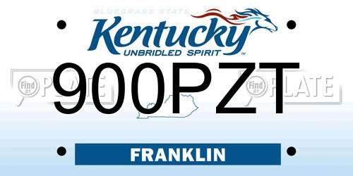 900PZT Kentucky License Plate