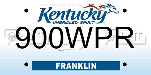 900WPR Kentucky License Plate