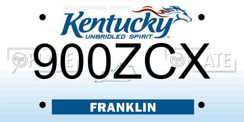 900ZCX Kentucky License Plate