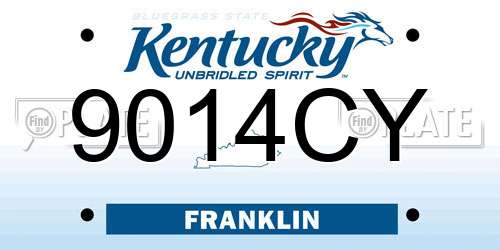 9014CY Kentucky License Plate