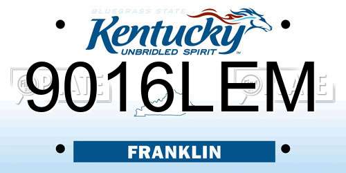 9016LEM Kentucky License Plate