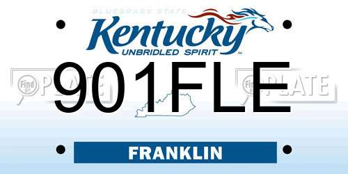 901FLE Kentucky License Plate