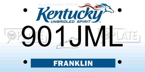 901JML Kentucky License Plate