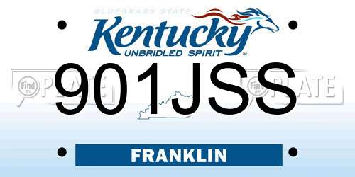 901JSS Kentucky License Plate