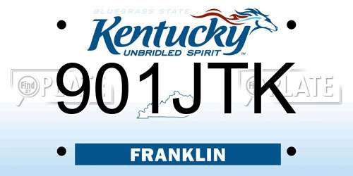 901JTK Kentucky License Plate