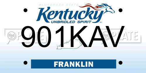 901KAV Kentucky License Plate