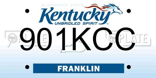 901KCC Kentucky License Plate