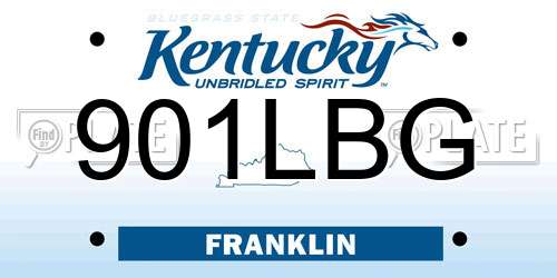 901LBG Kentucky License Plate