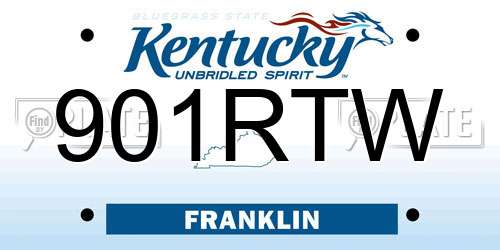 901RTW Kentucky License Plate