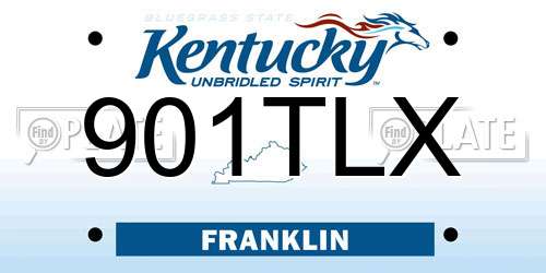 901TLX Kentucky License Plate