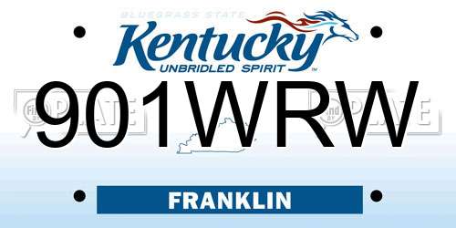 901WRW Kentucky License Plate