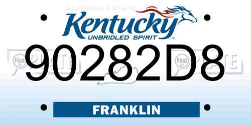 90282D8 Kentucky License Plate
