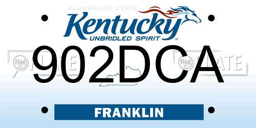 902DCA Kentucky License Plate